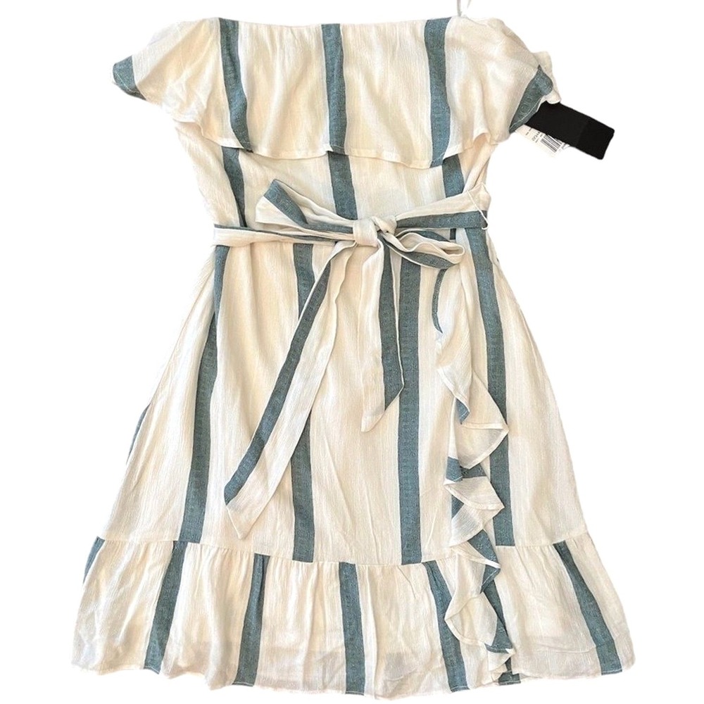 NWT‎ City Triangles Strapless Dress Mini Cottagecore Striped Ruffle Womens XS 3